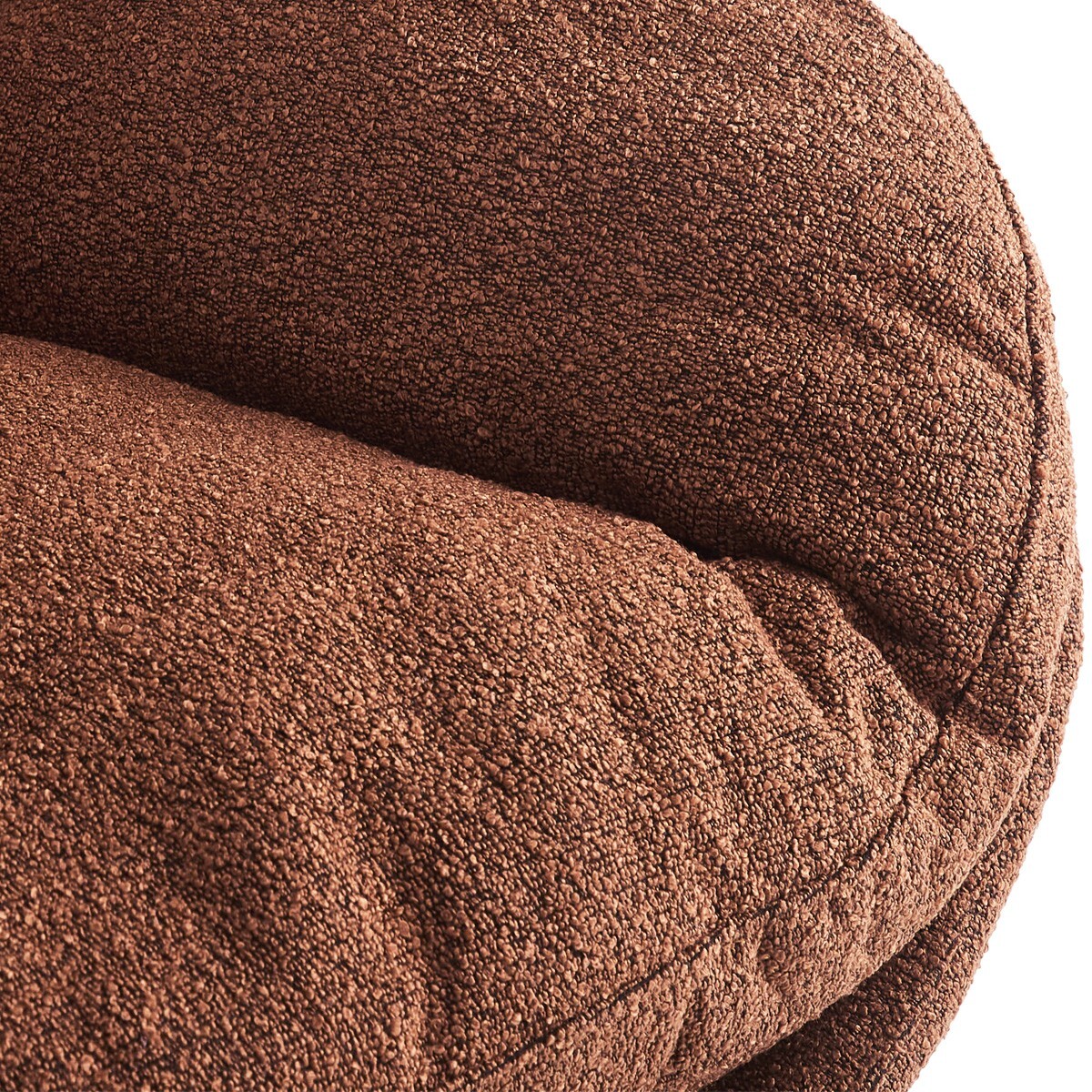 Fauteuil pivotant en tissu bouclé et piètement chromé - OLI