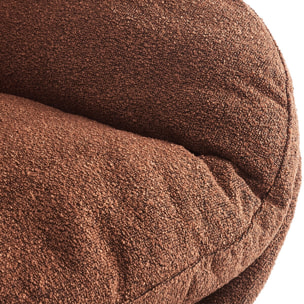 Fauteuil pivotant en tissu bouclé et piètement chromé - OLI