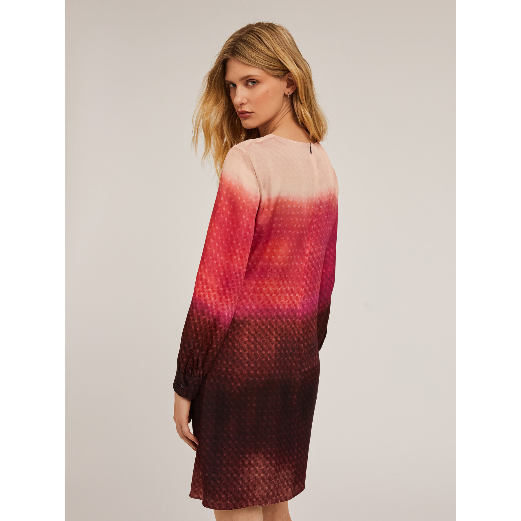 Motivi - Vestito sfumato in raso - Fucsia
