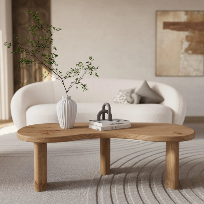 Table basse organique en bois massif de mindi - Brandan