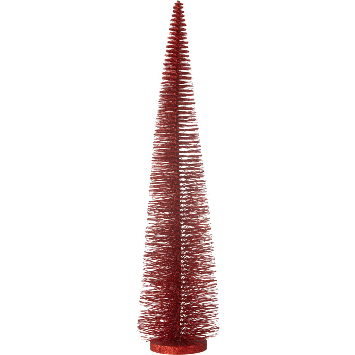 J-Line décoration Sapin De Noël Paillettes - plastique - rouge - large