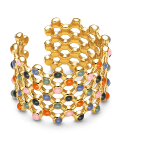 Anillo Mini Bomb Enamel Acero Baño Oro