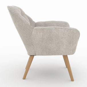 Fauteuil en tissu gris clair - Simba