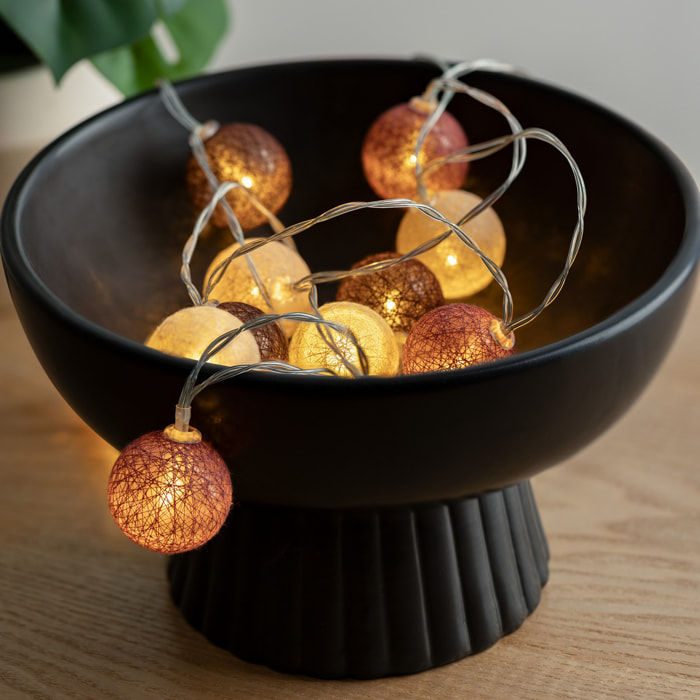 Guirlande Led pile 16 boules "Dune" D3,5cm