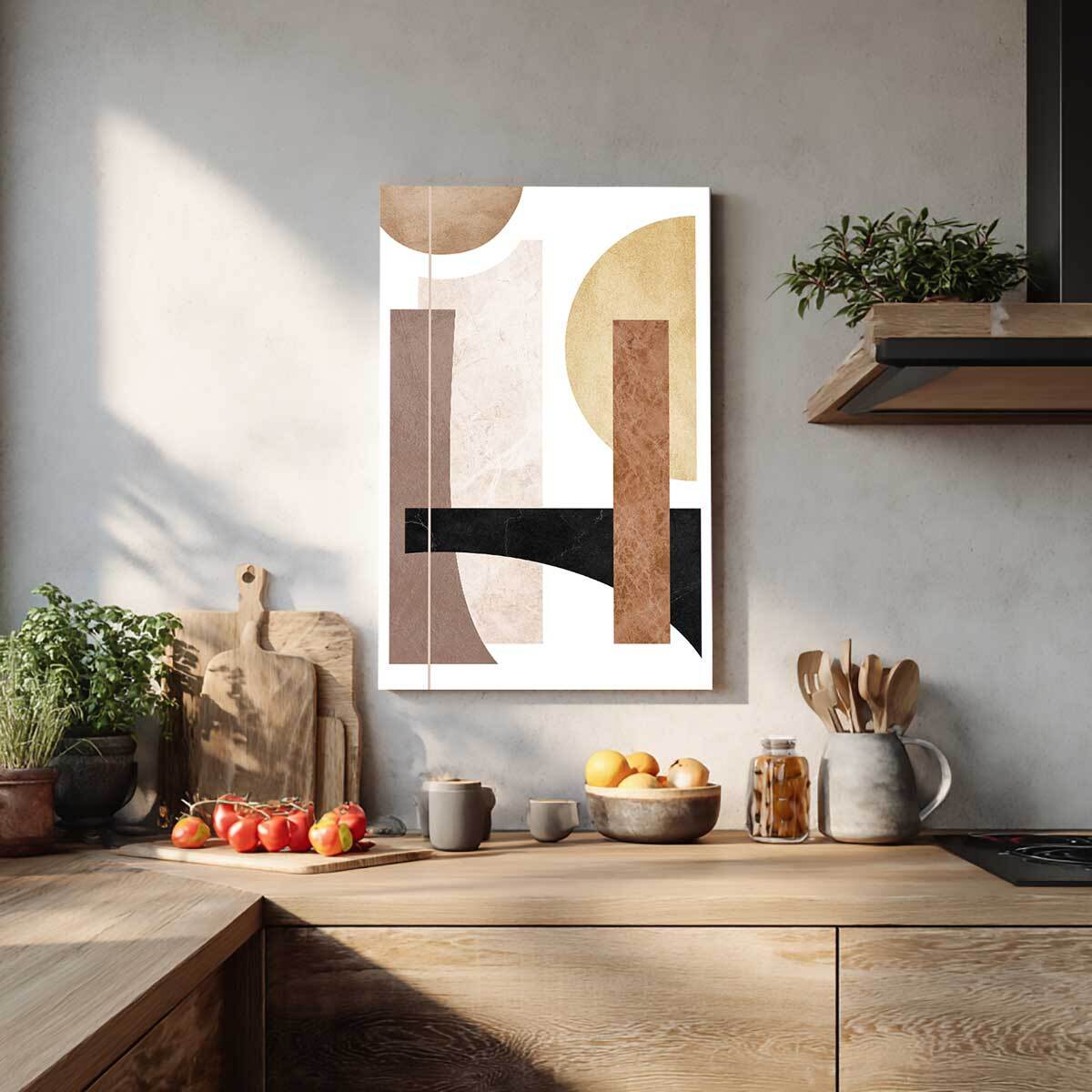 Tableau art geometrique Bauhaus terracotta Tableau alu Dibond