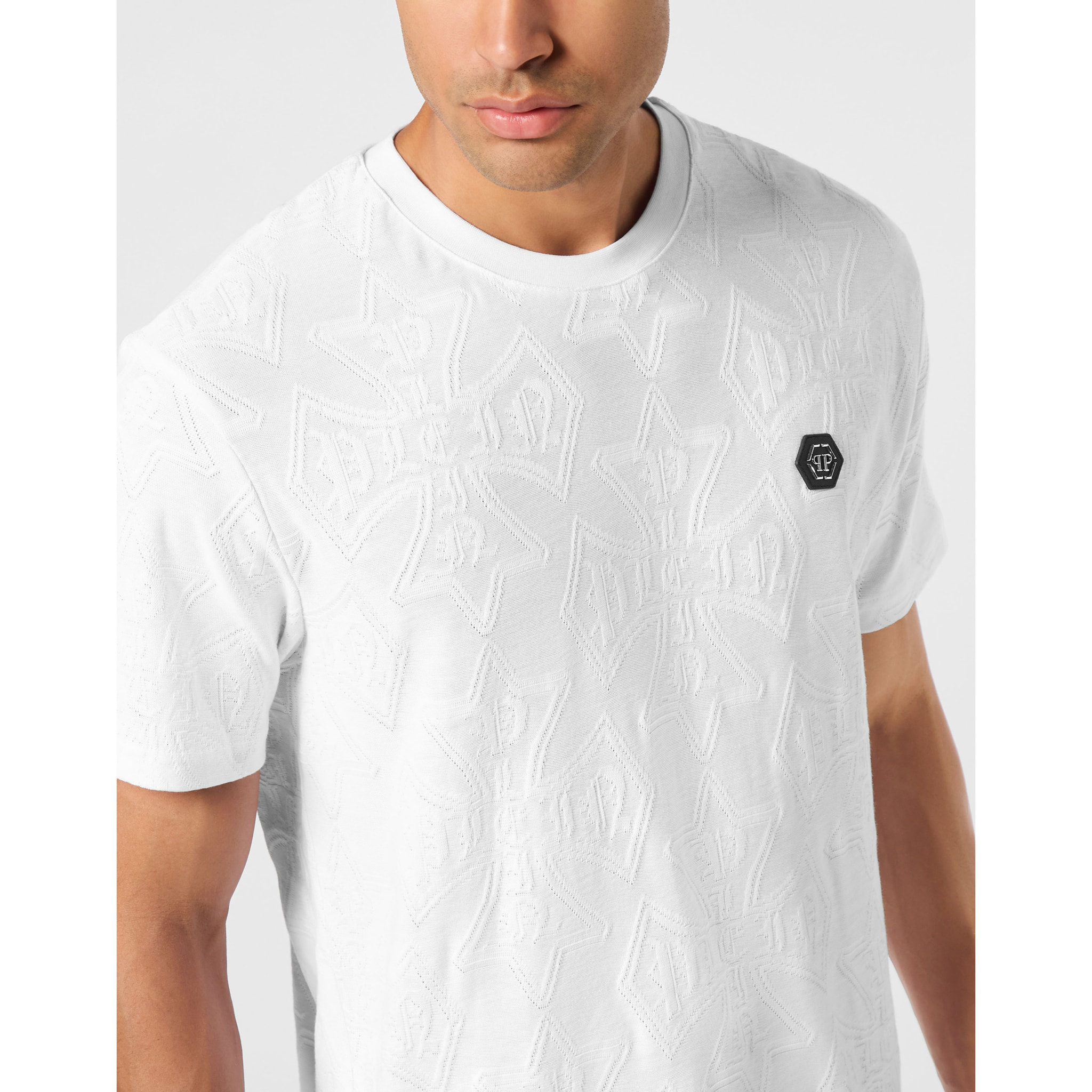PHILIPP PLEIN Camiseta de cuello redondo y manga corta CREST