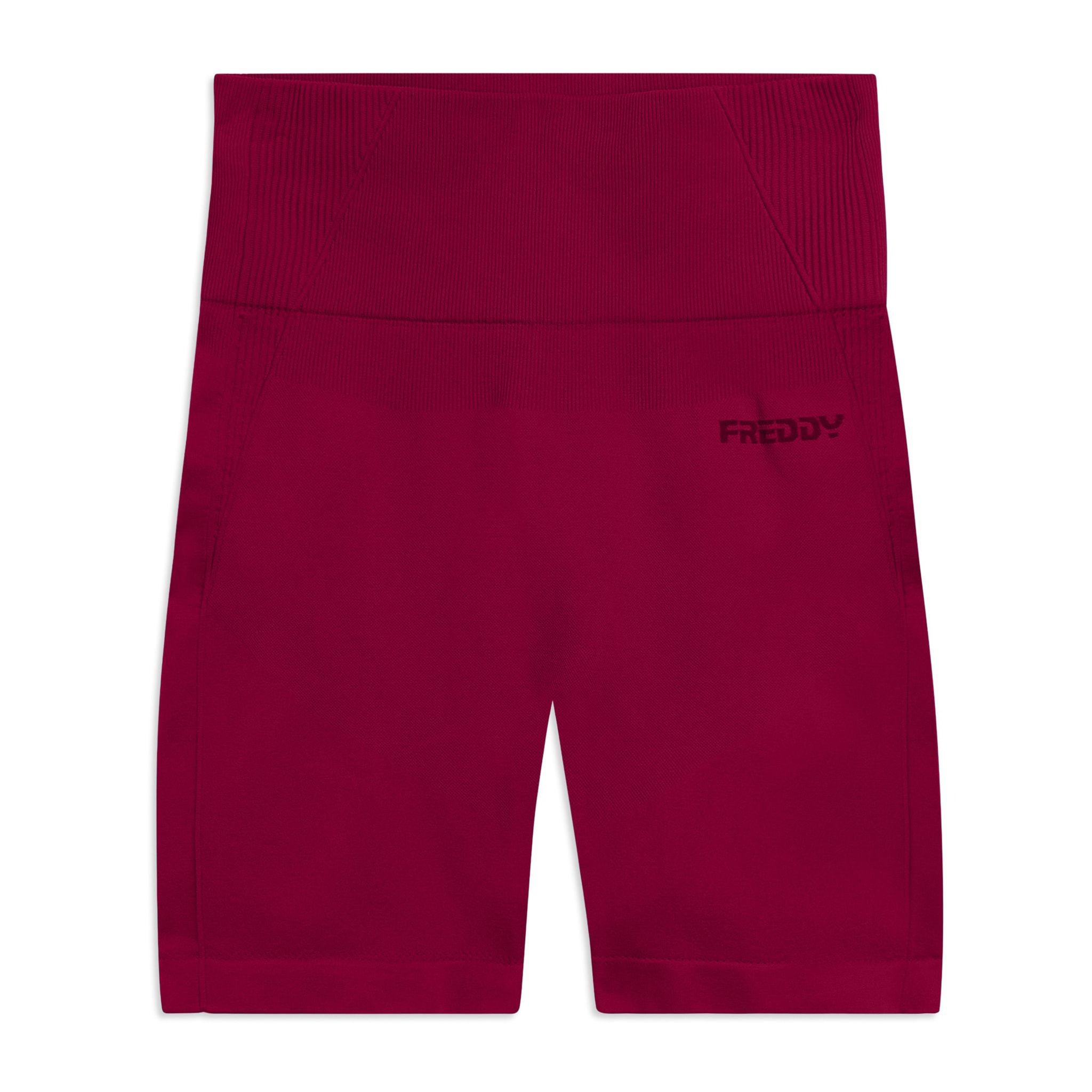 Leggings Corti Seamless con Vita Alta e Inserti in Costina