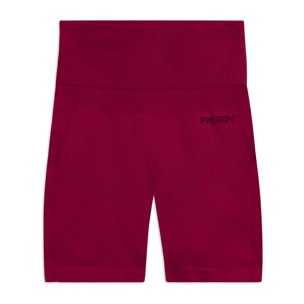 Leggings Corti Seamless con Vita Alta e Inserti in Costina