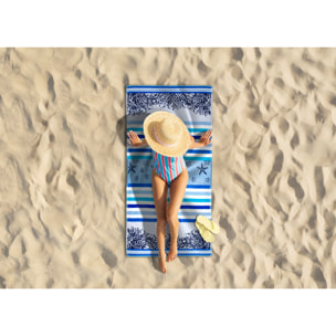 Telo Mare Spugna Jacquard Spiaggia Disegno Queensland