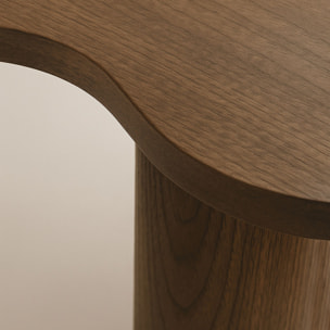 Lot de 3 tables basses aux formes organiques effet bois de noyer CHARLIE