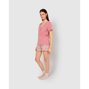 Pijama corto algodón amazonas rosa