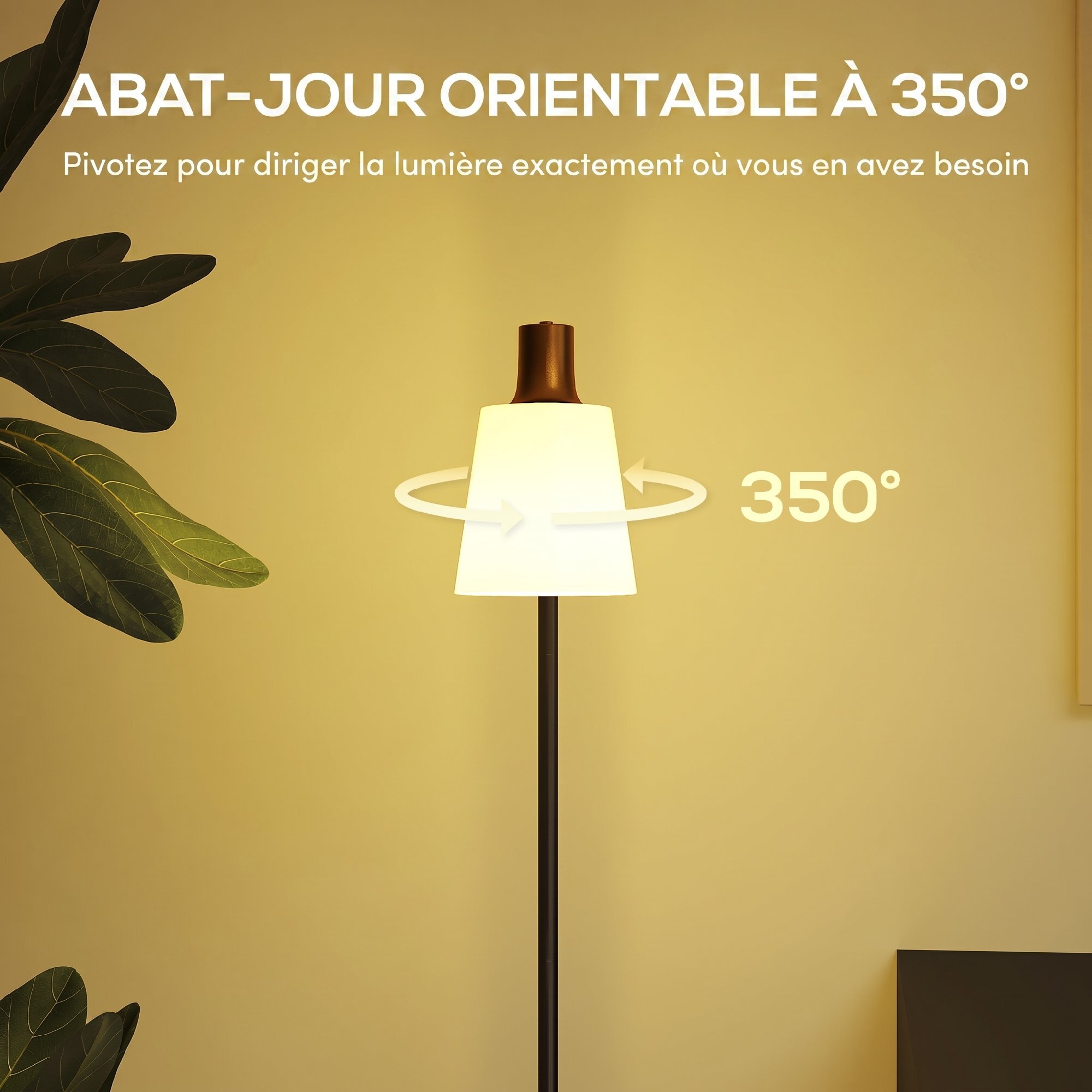Lampadaire rétro réglable ampoule incluse noir doré