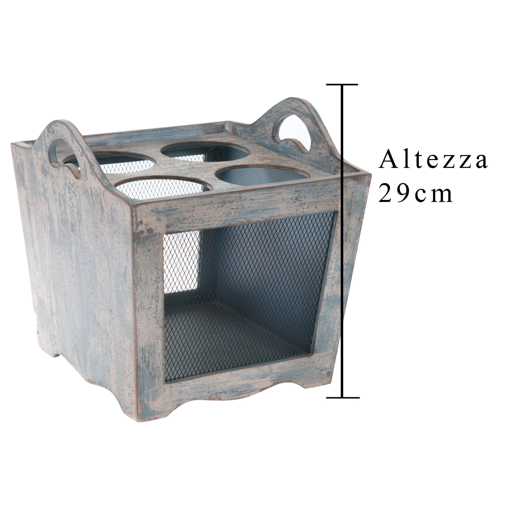 Porta Bottiglie. Altezza 29 Cm - Pezzi 1 - 28,5X29X28cm - Colore: Marrone - Bianchi Dino - Oggettistica, Componenti D'Arredo