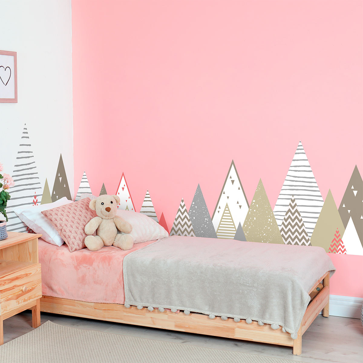 Stickers muraux enfants - Décoration chambre bébé - Autocollant Sticker mural géant enfant montagnes scandinaves ERVIKA