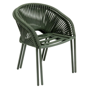 Fauteuil de jardin Oryon empilable vert laurier