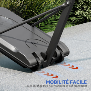 Panier de basketball sur pied hauteur réglable H.146-236 cm lestage roulettes bleu noir