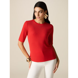 Oltre - Camiseta con tachuelas degradadas - Rojo