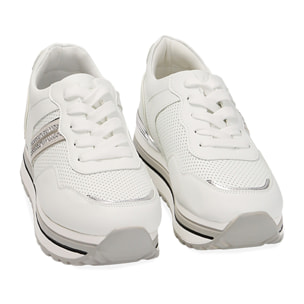 Zapatillas blancas, suela de 5 cm