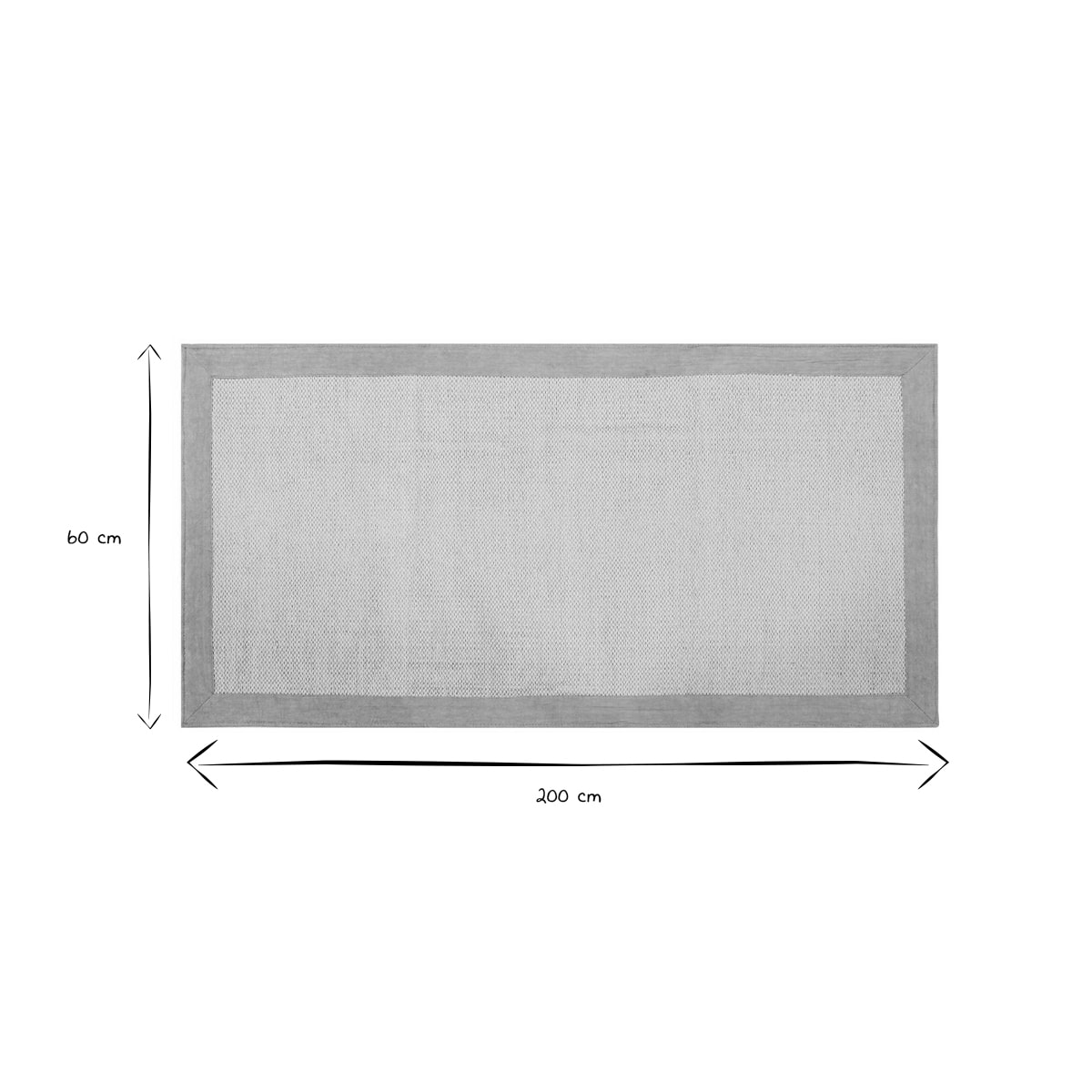 Tapis de couloir en coton bleu perle 60 x 200 cm ASTER