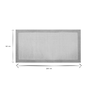 Tapis de couloir en coton bleu perle 60 x 200 cm ASTER