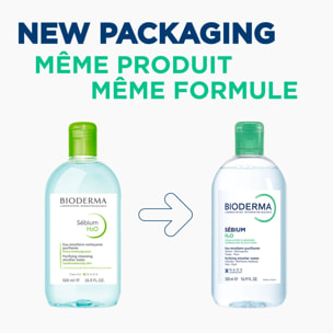 Sébium H2O - Eaux Micellaires Purifiantes - Peaux Mixtes à Grasses 2 x 500 ml