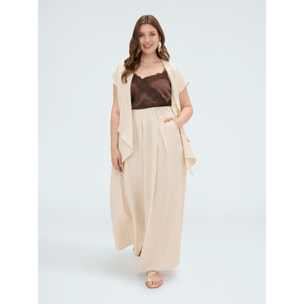 Fiorella Rubino - Pantaloni palazzo con pince - Beige