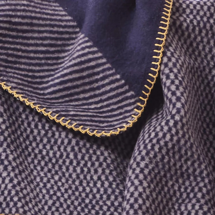 Plaid coton & autres fibres 470 g/m² motif jacquard multicolore Drakkar navy