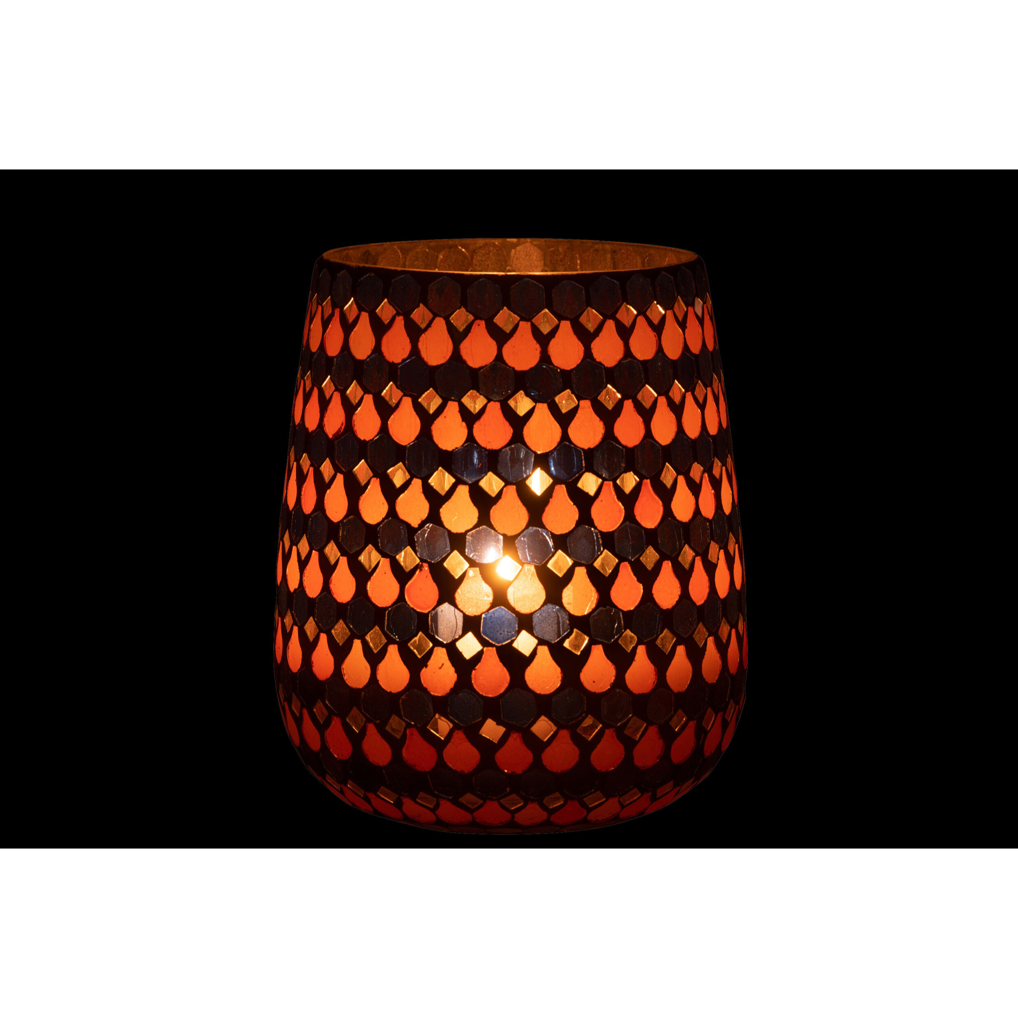 J-Line photophore Mosaic Goutte - verre - orange/bleu - large