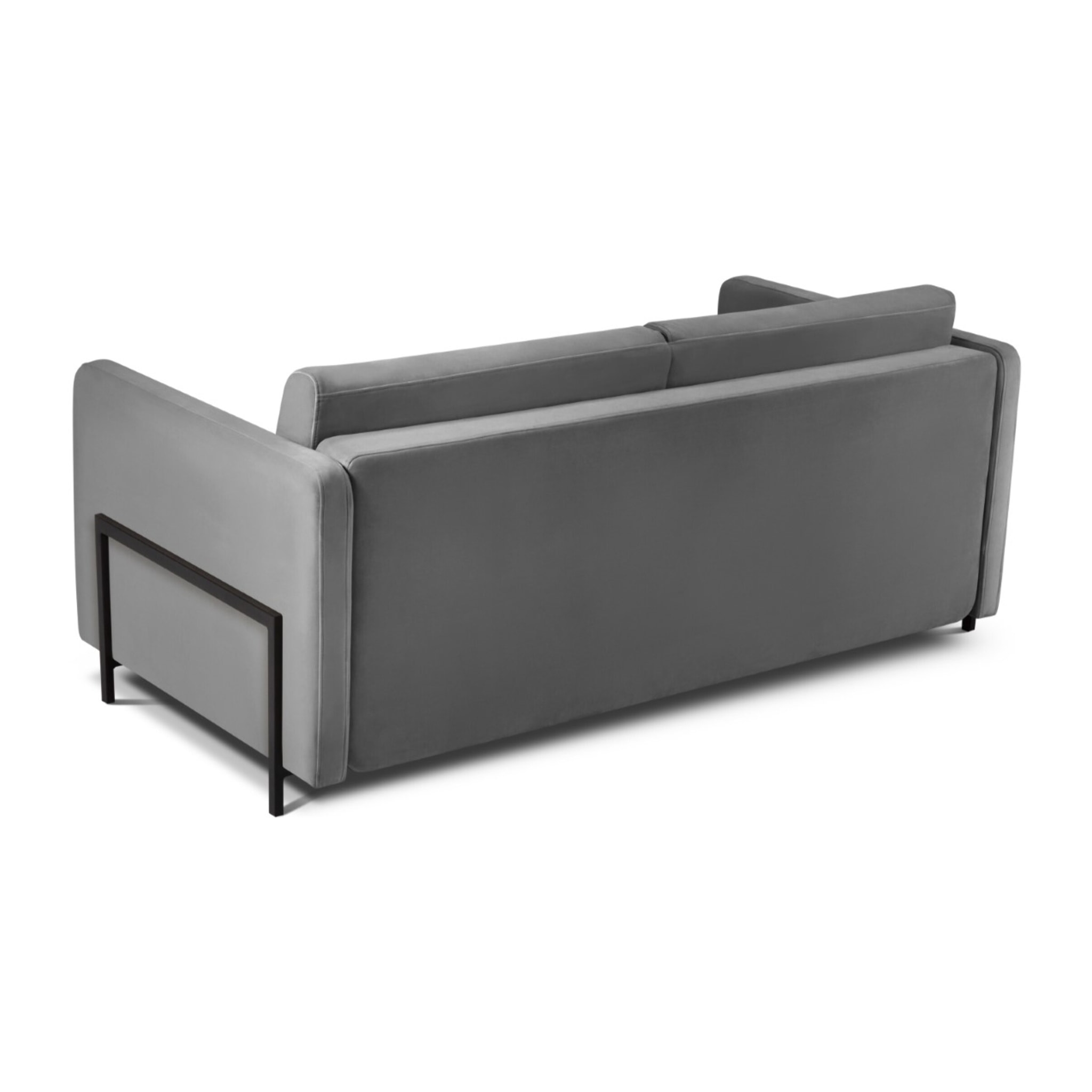 Canapé convertible "Yanis" 2 places en velours gris foncé