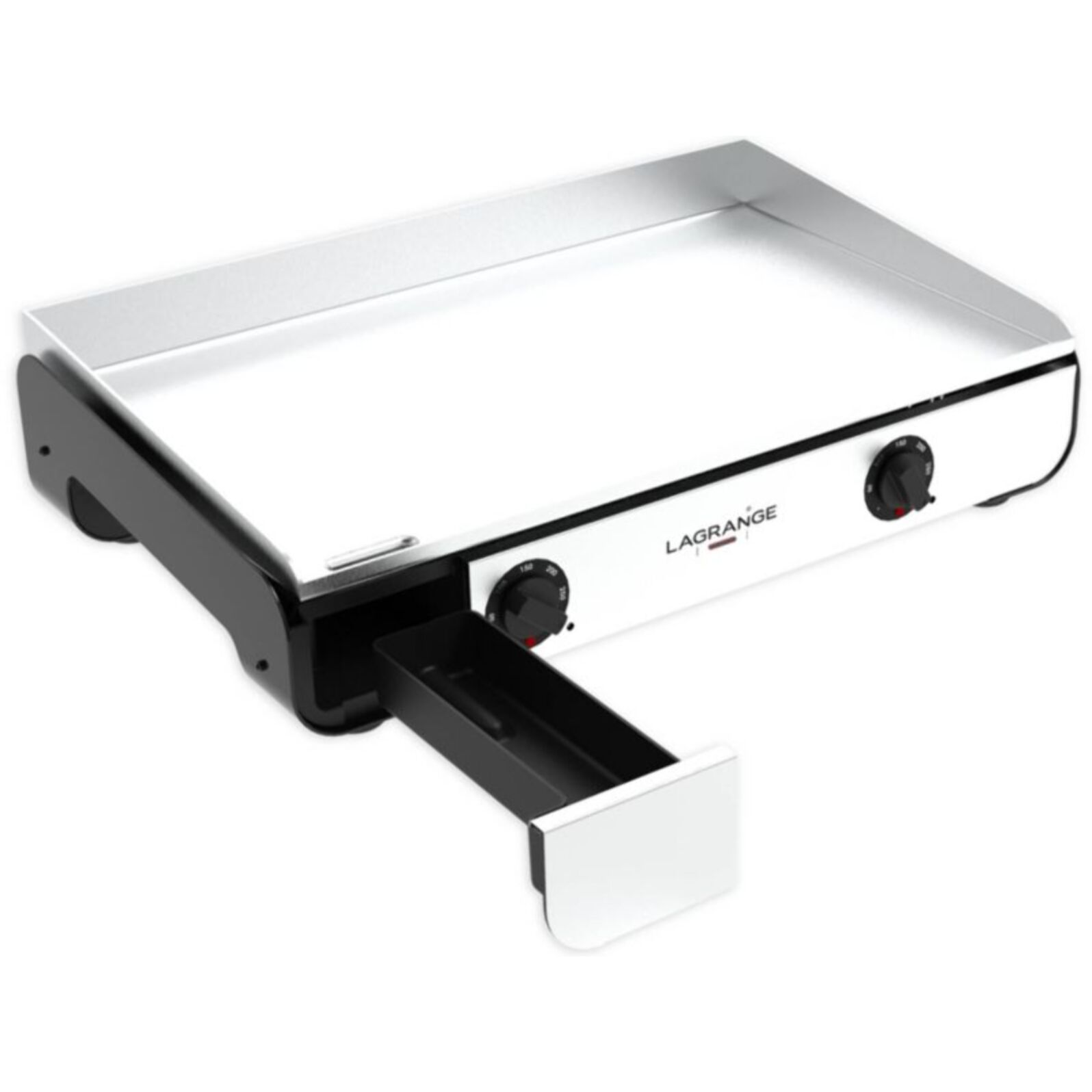 Plancha électrique LAGRANGE Pro 65L noir 2 brûleurs à poser, 65x40 cm + kit d'accessoires