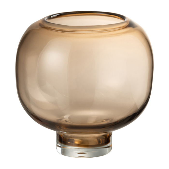 J-Line vase Sur Pied Rond - verre - marron clair - large - Ø 20.5 cm