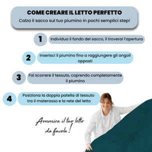 PARURE COPRIPIUMINO NATURAL COLOR SINGOLO - 100% COTONE MADE IN ITALY