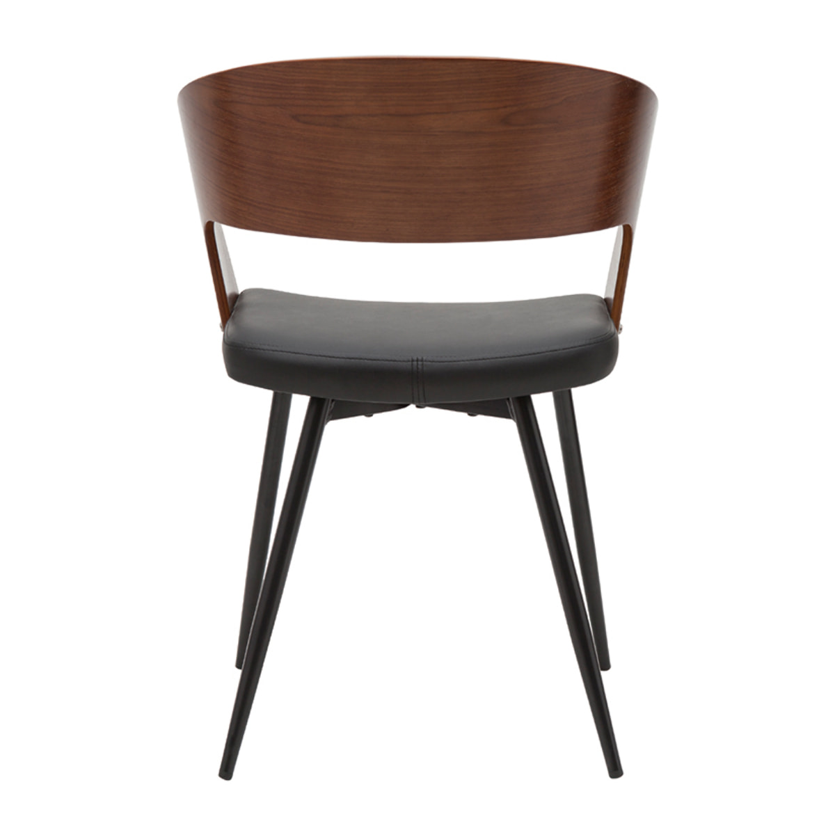 Chaises design bois foncé noyer, assises et métal noirs (lot de 2) RIFF