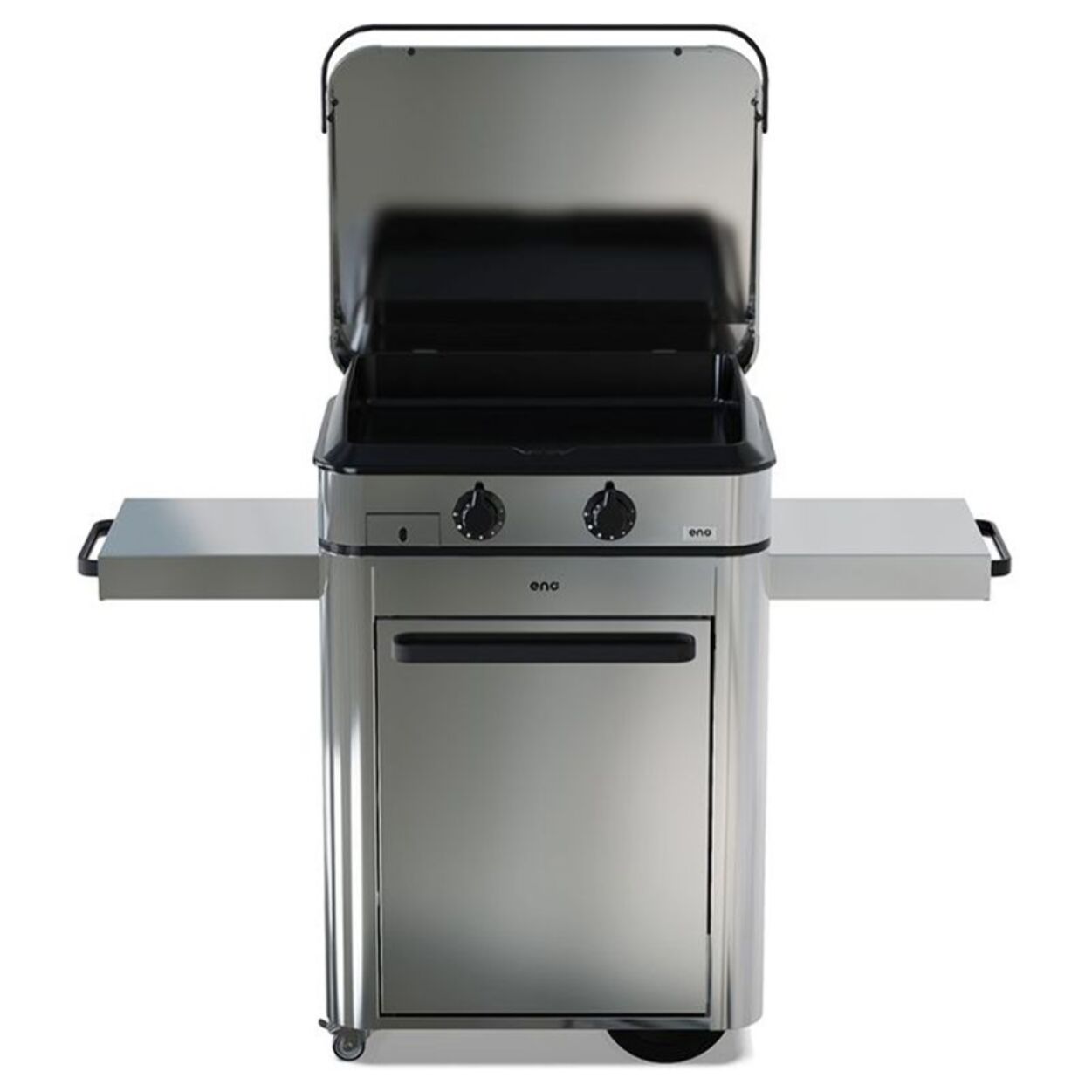 Plancha gaz ENO Enosign 65 inox 2 brûleurs sur chariot, 56x40 cm