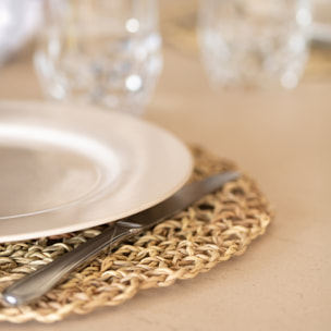 Dessous de plat fibre de palmier ajouré - Naturel