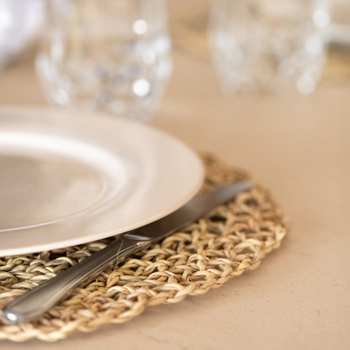 Dessous de plat fibre de palmier ajouré - Naturel