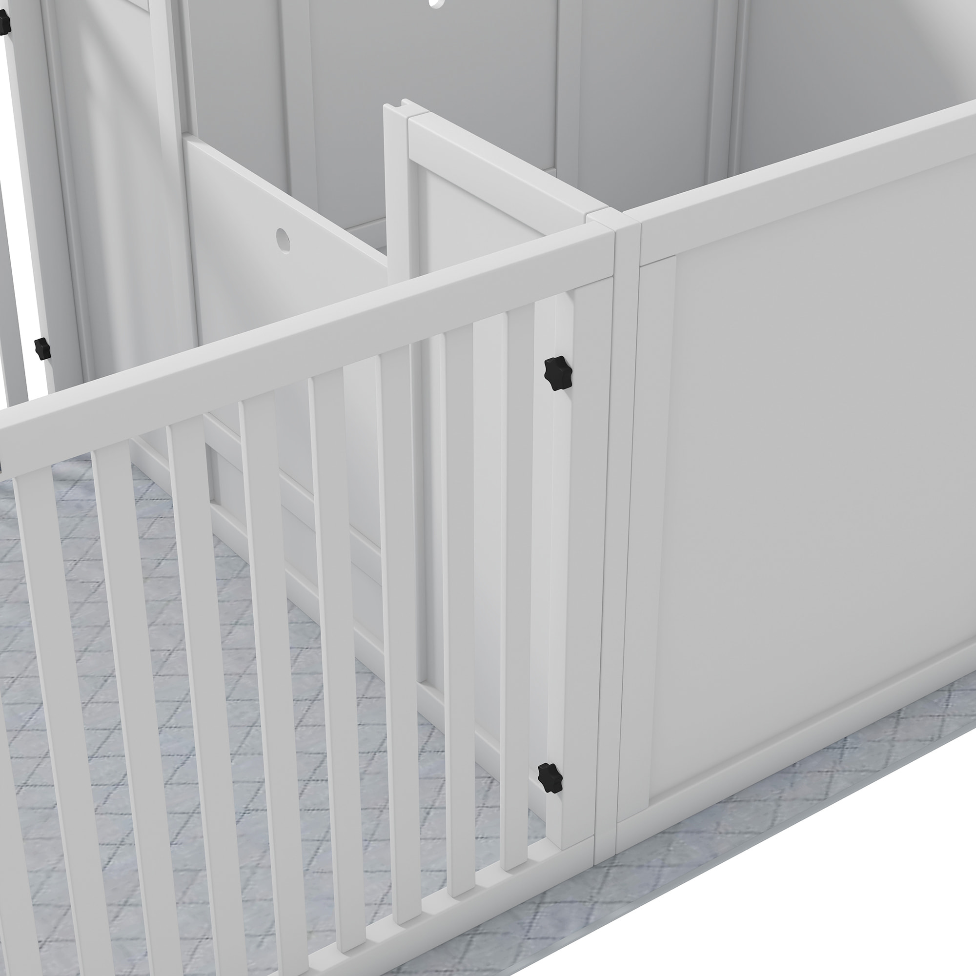 Parc de mise bas pour chien - caisse de mise bas pour chien - hauteur porte réglable - 166 x 80 x 50 cm, blanc