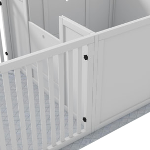 Parc de mise bas pour chien - caisse de mise bas pour chien - hauteur porte réglable - 166 x 80 x 50 cm, blanc