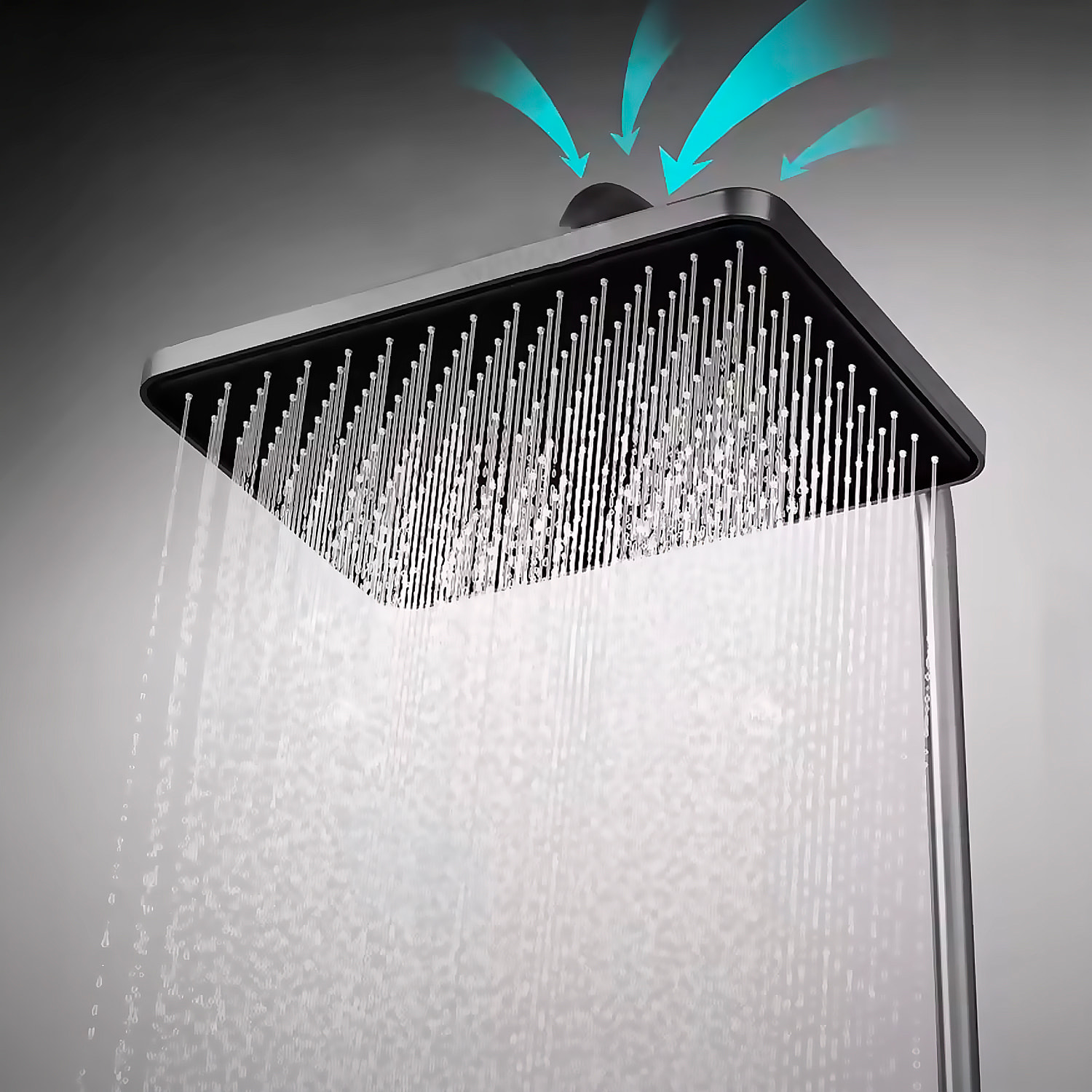 Juego de ducha completo 8806 montado en pared. Con pantalla digital y múltiples modos de agua, con mezclador, iluminación ambiental y control preciso.