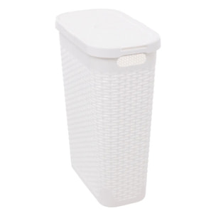 Corbeille slim Rattan 40L blanc
