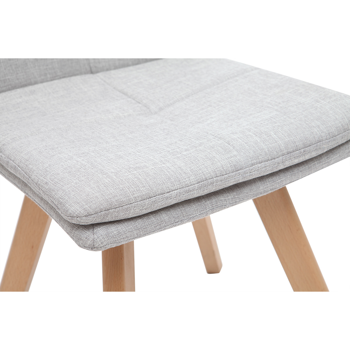 Chaises scandinaves en tissu gris clair et bois clair (lot de 2) THEA