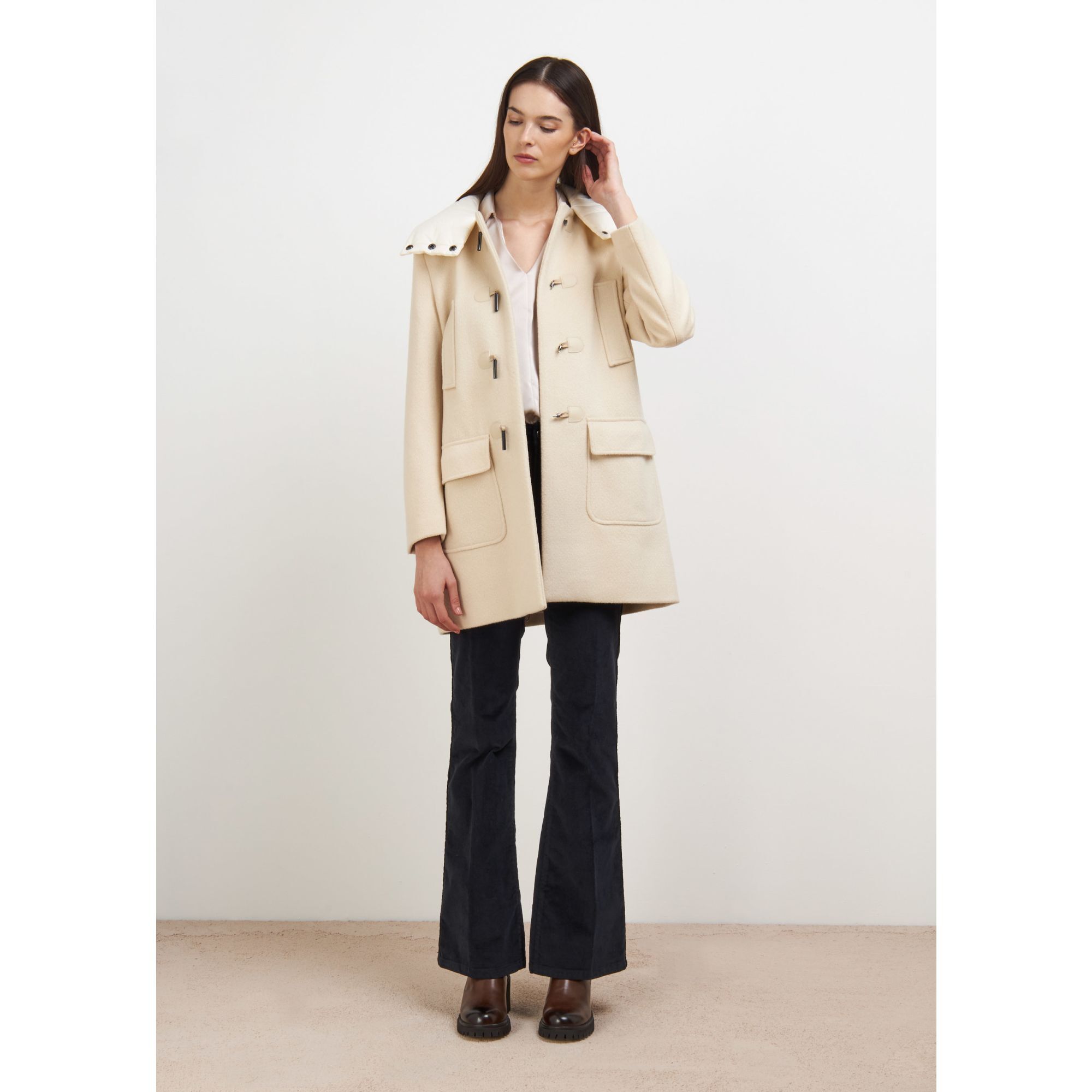 CAPPOTTO BIANCO LANA CONBIPEL