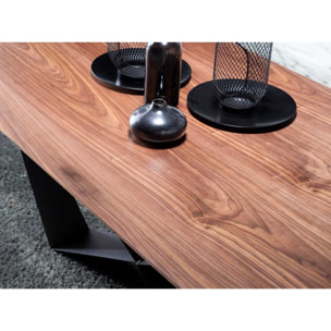 Mesa fija de comedor – Nogal y negro