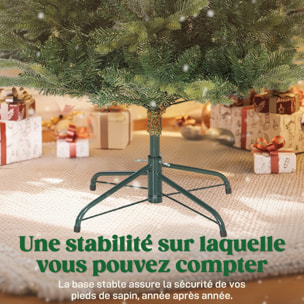 Sapin de Noël artificiel H.180cm épicéa grand réalisme 1660 branches piètement métal pliable vert