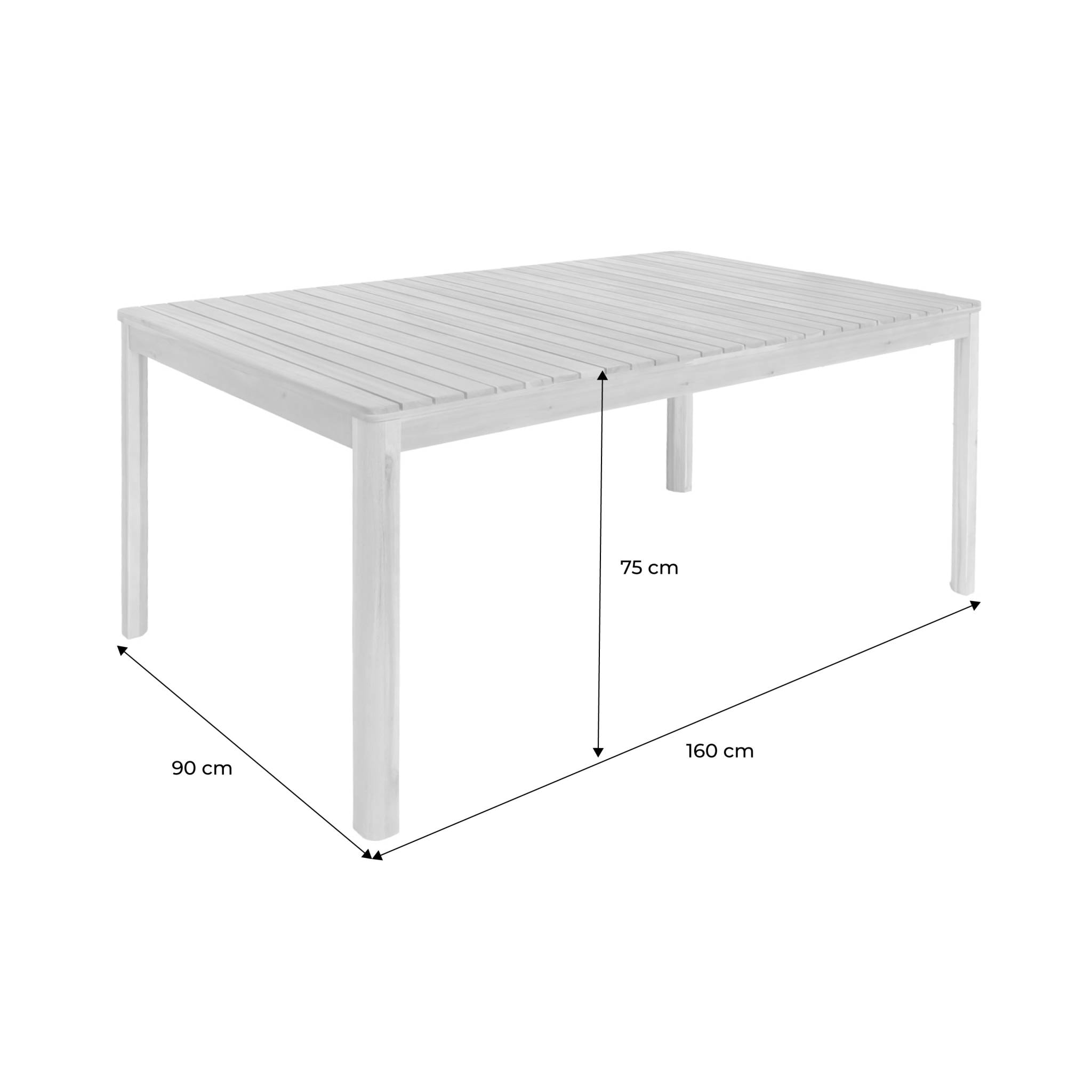 Table de jardin bois d'acacia 8 places SENORA