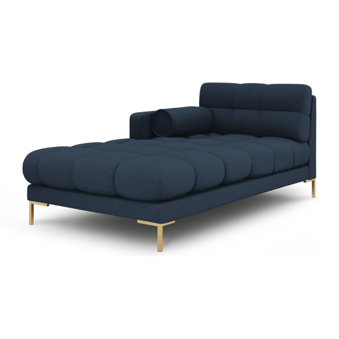 Méridienne gauche "Bali" en tissu structurel bleu