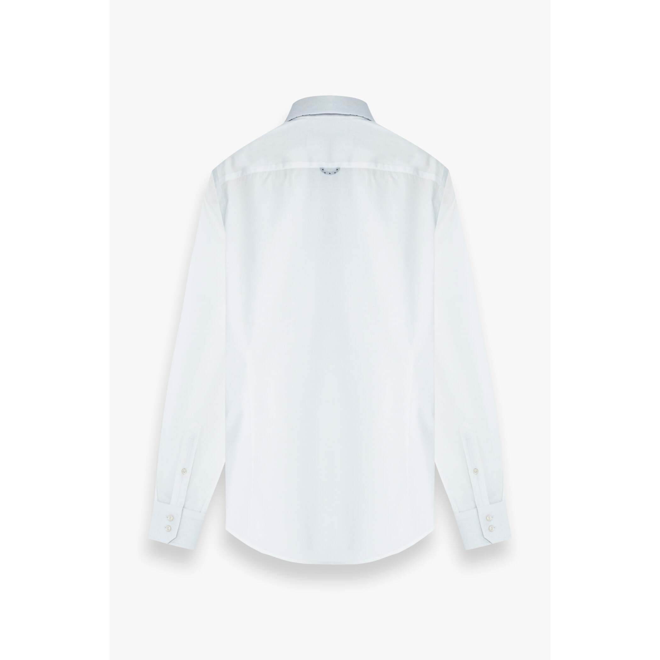 Camicia Uomo 2 Bottoni Button Down Slim Satin Unito Bianco