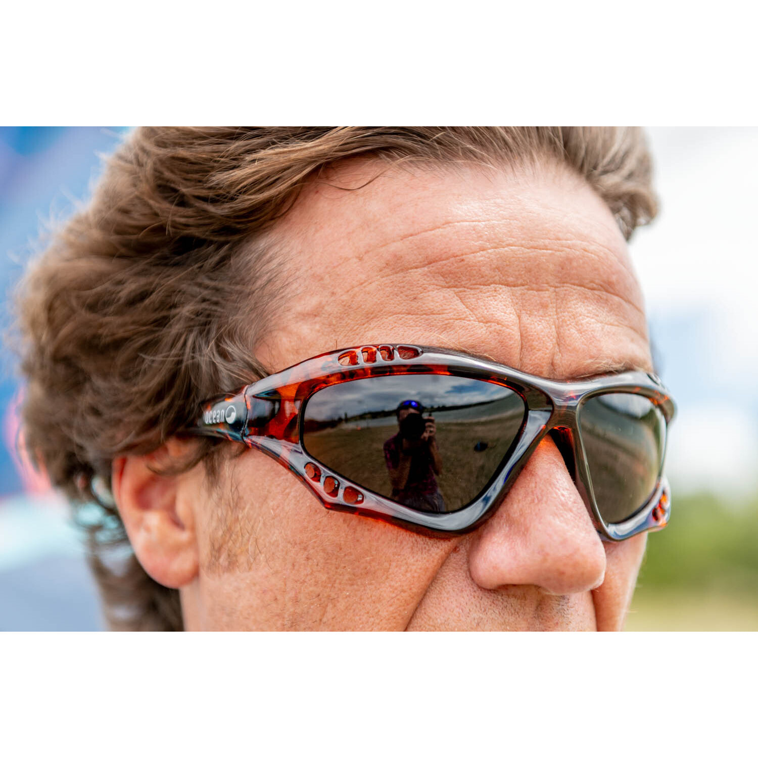Gafas de deportes acuáticos OCEAN AUSTRALIA - Negro brillante / Ahumada