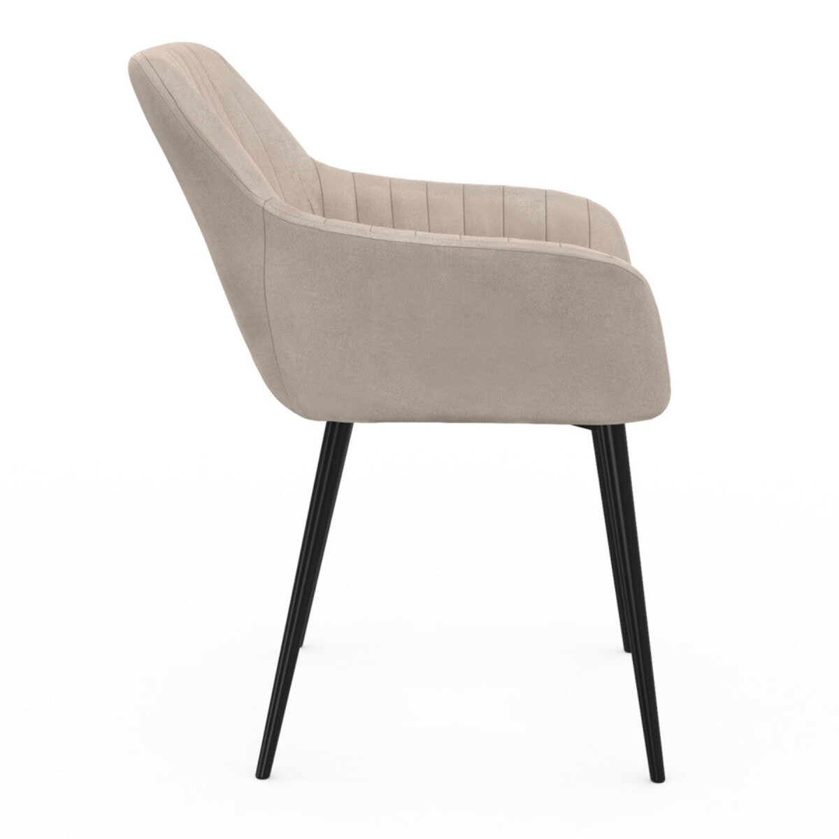 Chaises avec accoudoirs Ariana en velours et pieds métal - lot de 2 - Taupe