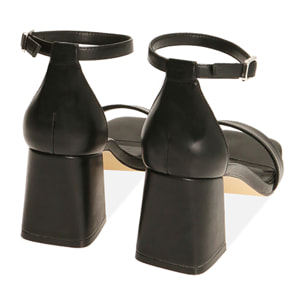 Sandali neri, tacco 7 cm